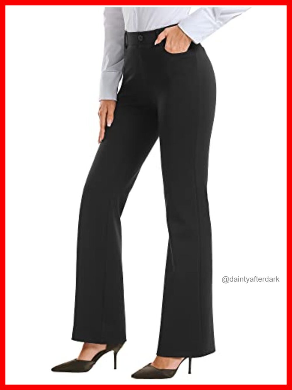 Womens Bootcut Stretch Dress Pants Pull On Slacks with Pockets